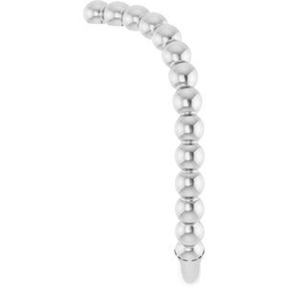 14k White Beaded Stackable V Ring - image 4